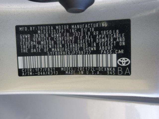 5YFBURHE6JP799727 2018 TOYOTA COROLLA - Image 13