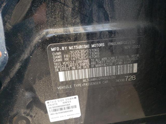 2023 Mitsubishi Mirage Se VIN: ML32AWHJ2PH003292 Lot: 59695804