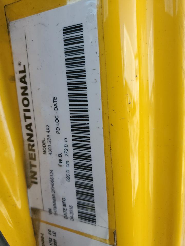 1HTMMMML2KH688124 2019 International 4000 4300