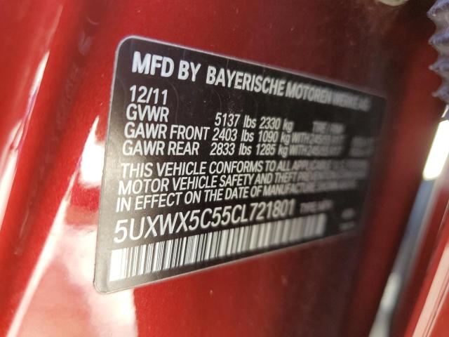 2012 BMW X3 xDrive28I VIN: 5UXWX5C55CL721801 Lot: 59232684