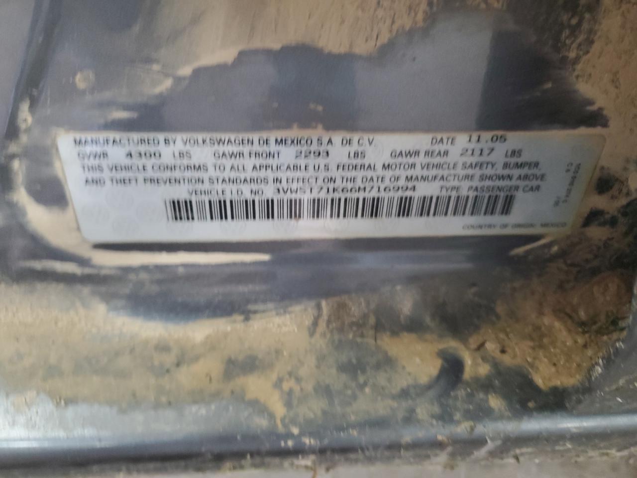 3VWST71K66M716994 2006 Volkswagen Jetta Tdi Option Package 1