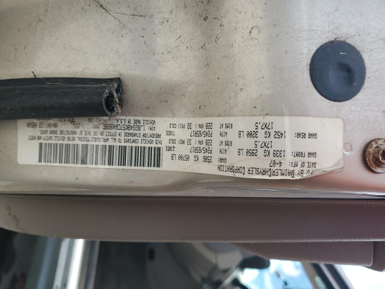 1J8GS48K57C649896 2007 Jeep Grand Cherokee Laredo