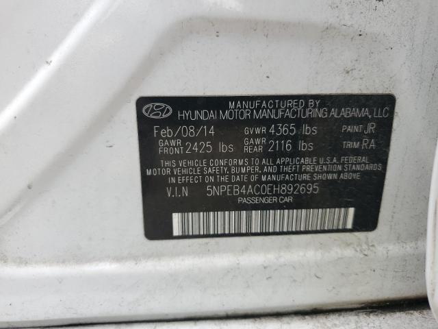 2014 Hyundai Sonata Gls VIN: 5NPEB4AC0EH892695 Lot: 57455764