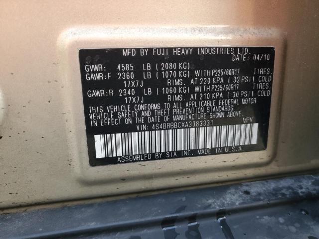 2010 Subaru Outback 2.5I Premium VIN: 4S4BRBBCXA3383331 Lot: 59860964