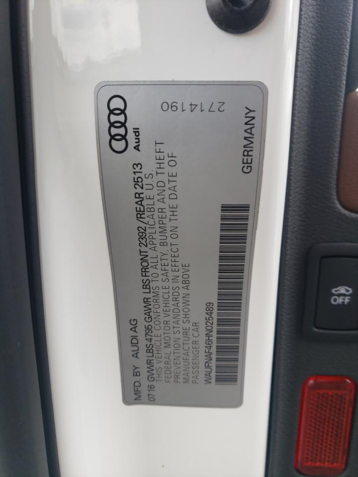 WAUFNAF46HN025489 2017 Audi A4 Prestige