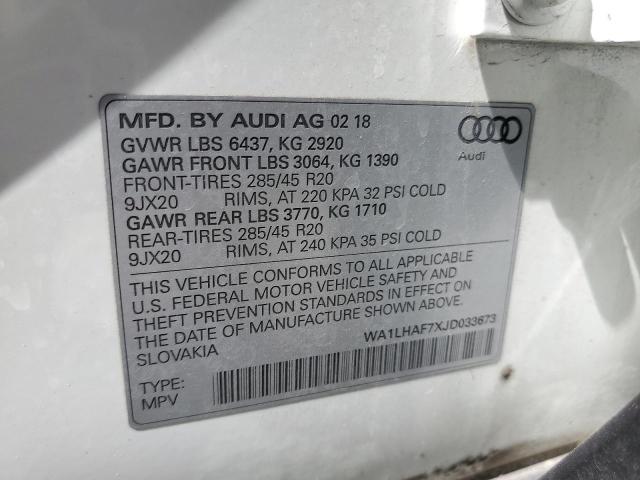 VIN WA1LHAF7XJD033673 2018 Audi Q7, Premium Plus no.12