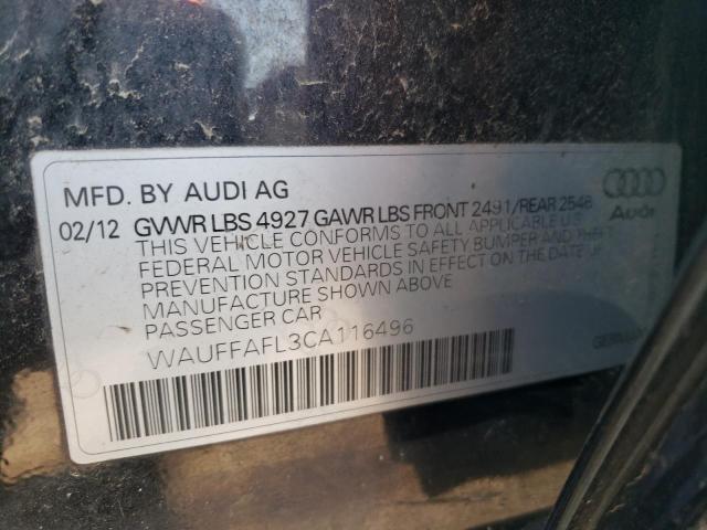 2012 Audi A4 Premium Plus VIN: WAUFFAFL3CA116496 Lot: 57390914