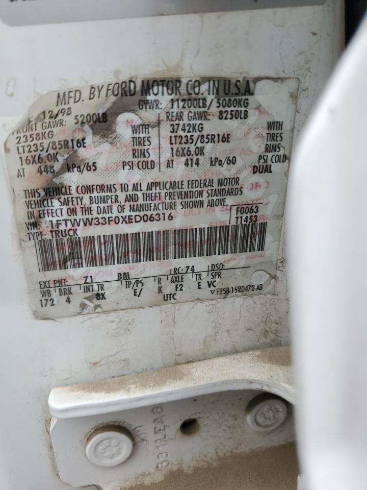 1FTWW33F0XED06316 1999 Ford F350 Super Duty