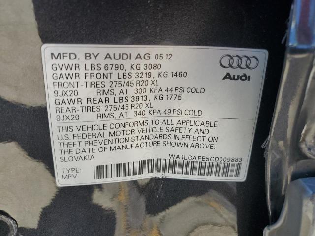 2012 Audi Q7 Premium Plus VIN: WA1LGAFE5CD009883 Lot: 61336564