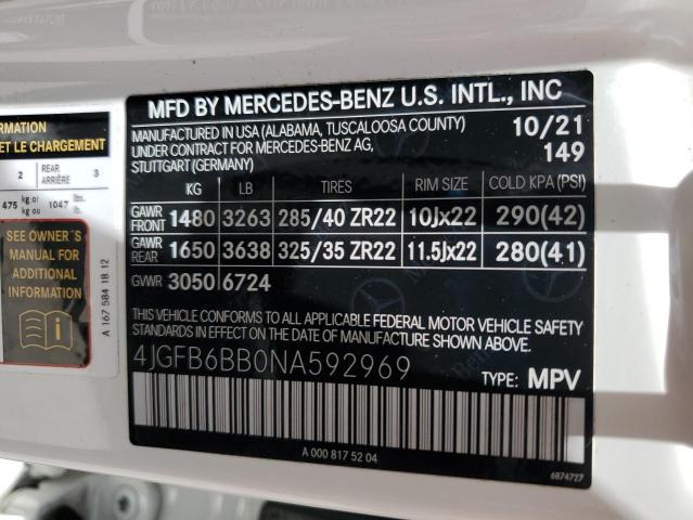 4JGFB6BB0NA592969 2022 MERCEDES-BENZ GLE - Image 14