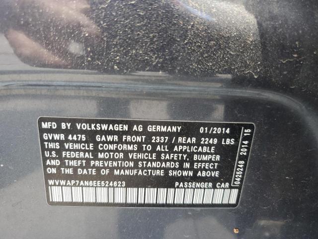 2014 Volkswagen Cc Sport VIN: WVWAP7AN6EE524623 Lot: 59901294