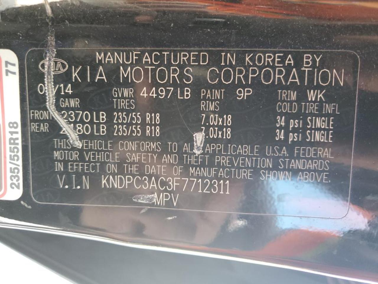 KNDPC3AC3F7712311 2015 Kia Sportage Ex