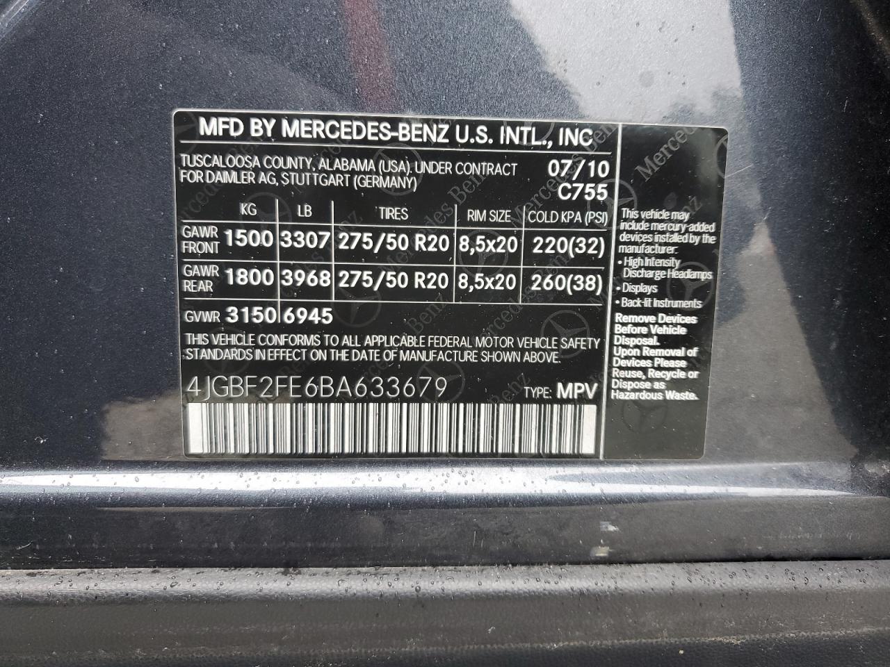 4JGBF2FE6BA633679 2011 Mercedes-Benz Gl 350 Bluetec