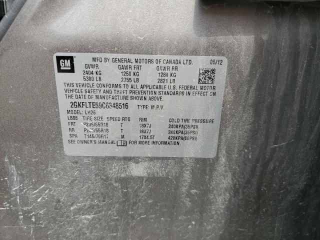 2012 GMC Terrain Sle VIN: 2GKFLTE59C6348516 Lot: 58900724