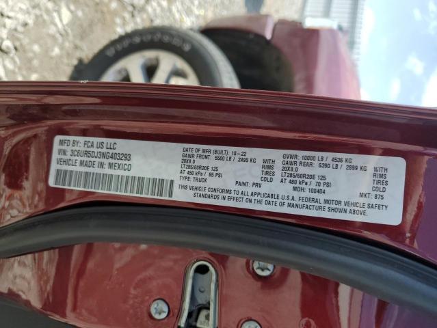 2022 Ram 2500 Big Horn/Lone Star VIN: 3C6UR5DJ3NG403293 Lot: 59340264