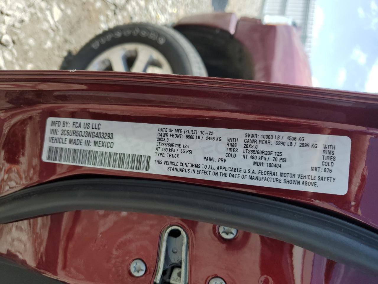 3C6UR5DJ3NG403293 2022 Ram 2500 Big Horn/Lone Star