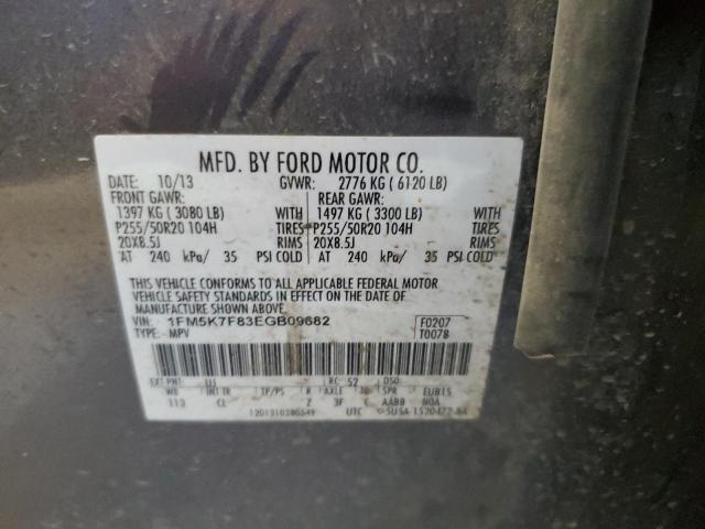 VIN 1FM5K7F83EGB09682 2014 Ford Explorer, Limited no.13