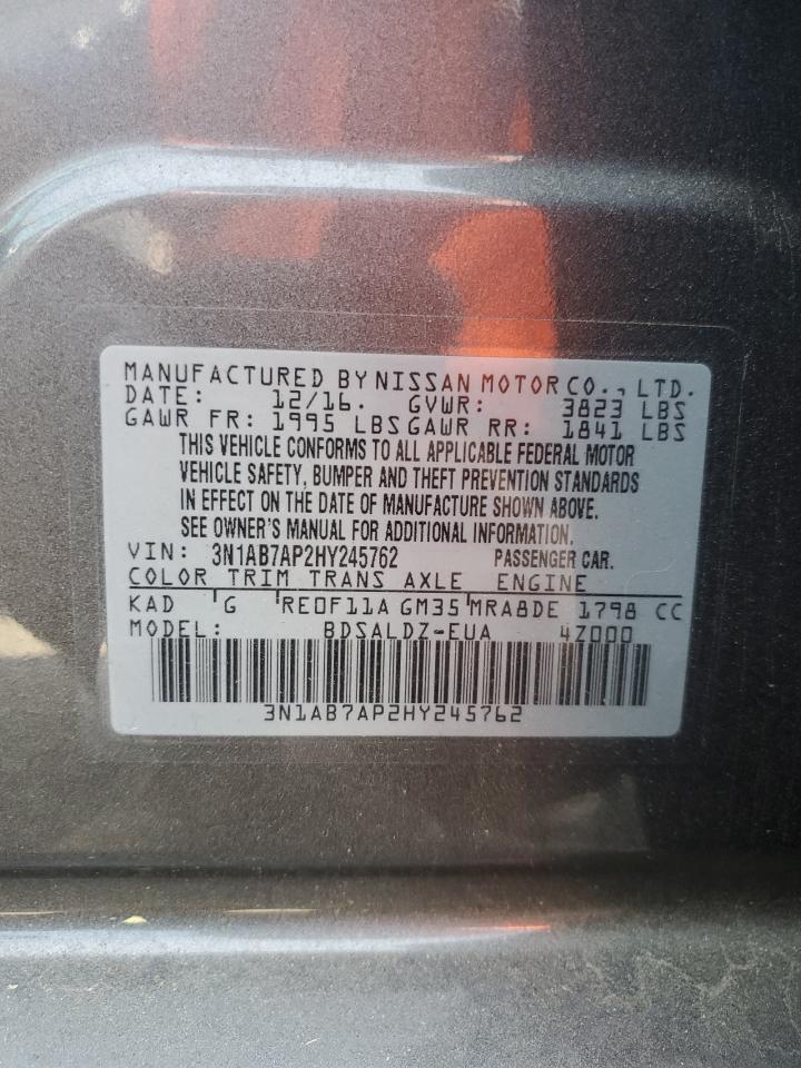 3N1AB7AP2HY245762 2017 Nissan Sentra S