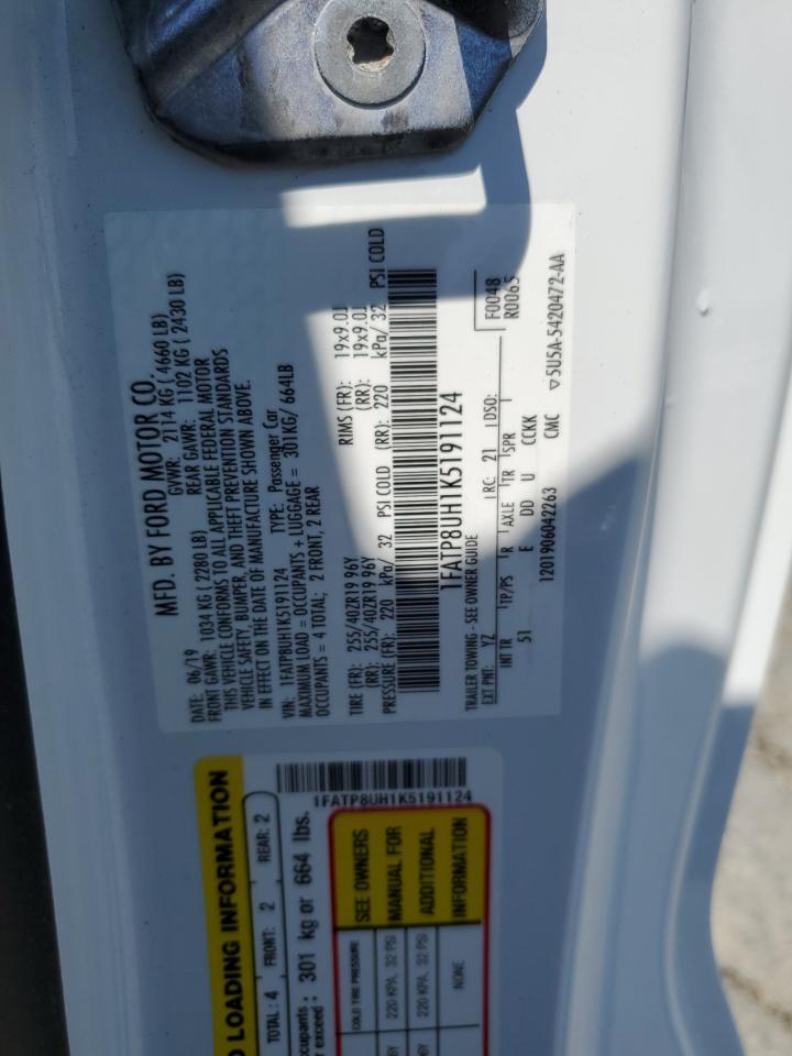 1FATP8UH1K5191124 2019 Ford Mustang