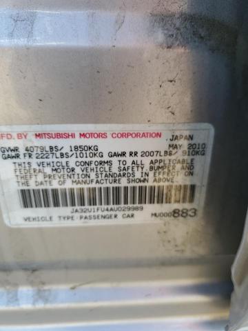 2010 Mitsubishi Lancer De VIN: JA32U1FU4AU029989 Lot: 59710414