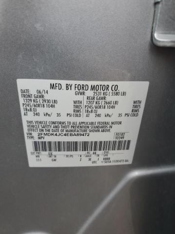 2014 Ford Edge Sel VIN: 2FMDK4JC4EBA89472 Lot: 58758274