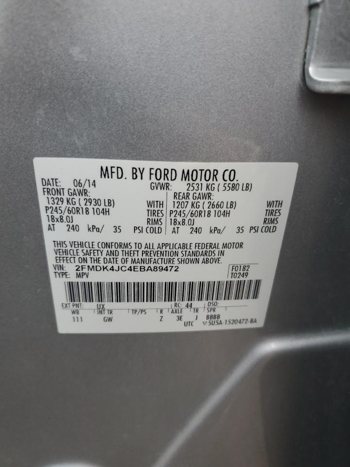 2FMDK4JC4EBA89472 2014 Ford Edge Sel