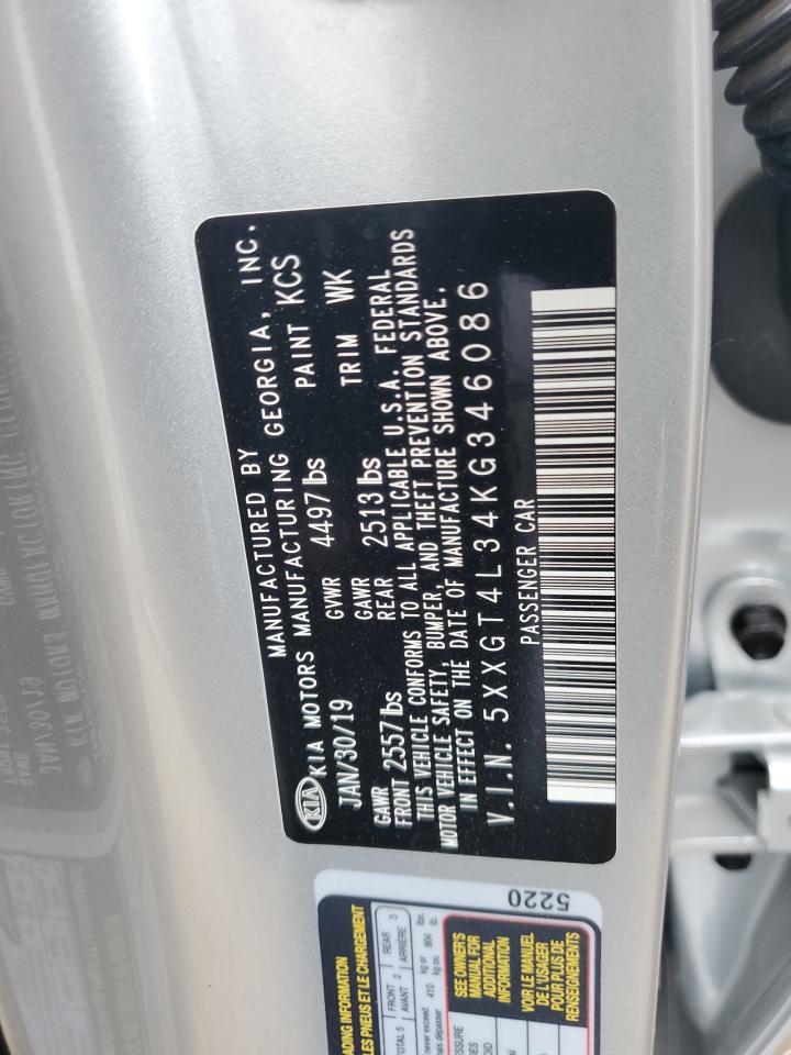 5XXGT4L34KG346086 2019 Kia Optima Lx