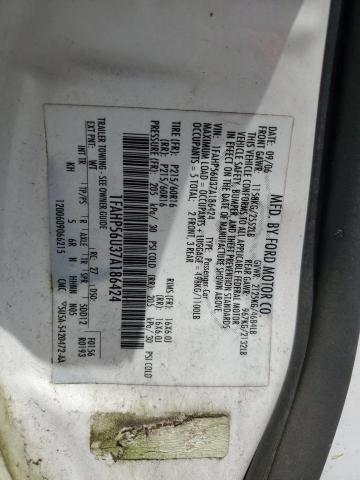 2007 Ford Taurus Sel VIN: 1FAHP56U37A186424 Lot: 58675524