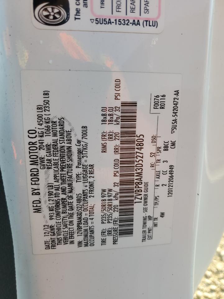 1ZVBP8AM3D5274805 2013 Ford Mustang