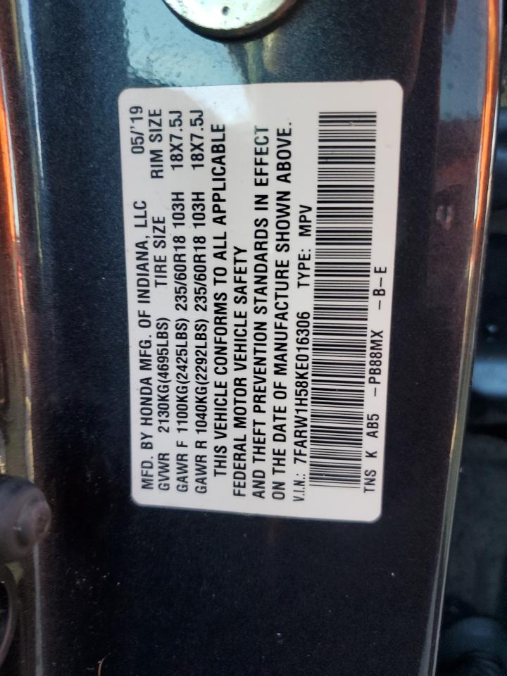 7FARW1H58KE016306 2019 Honda Cr-V Ex