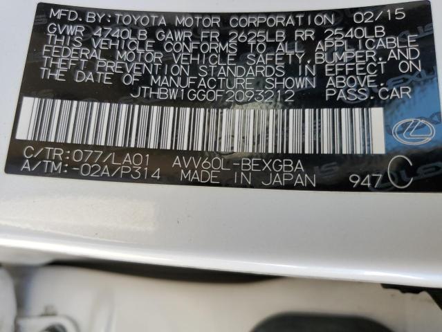 2015 Lexus Es 300H VIN: JTHBW1GG0F2093212 Lot: 56967514