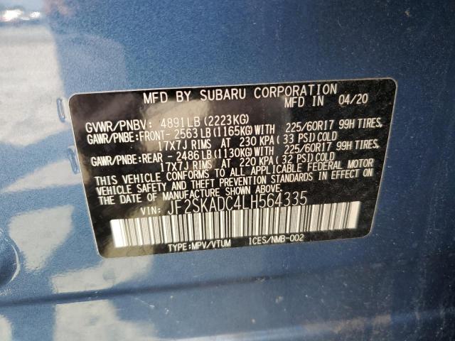 2020 Subaru Forester VIN: JF2SKADC4LH564335 Lot: 57292374