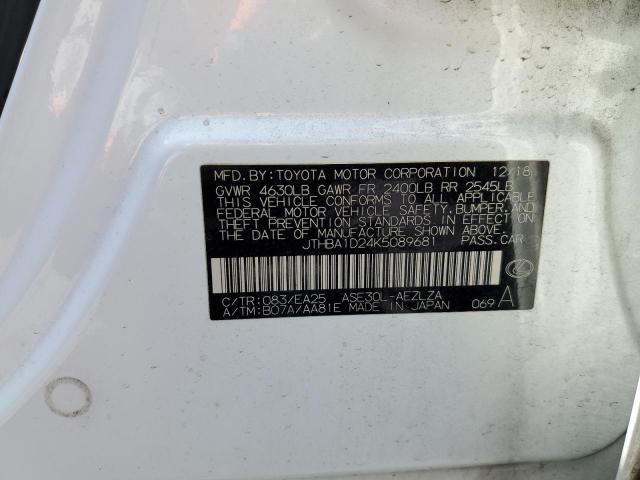 2019 Lexus Is 300 VIN: JTHBA1D24K5089681 Lot: 61272044