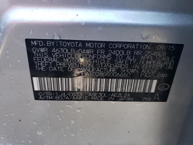 2016 Lexus Is 200T VIN: JTHBA1D28G5006650 Lot: 58023214