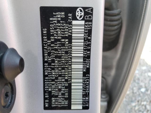 2019 TOYOTA COROLLA L - 5YFBURHEXKP922012