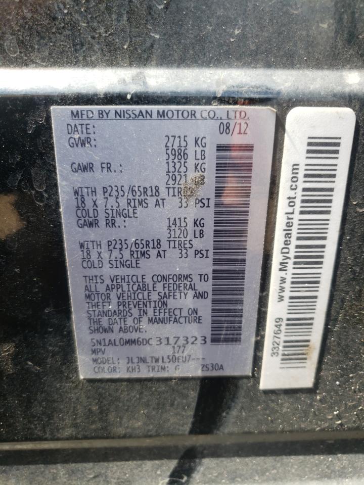 5N1AL0MM6DC317323 2013 Infiniti Jx35