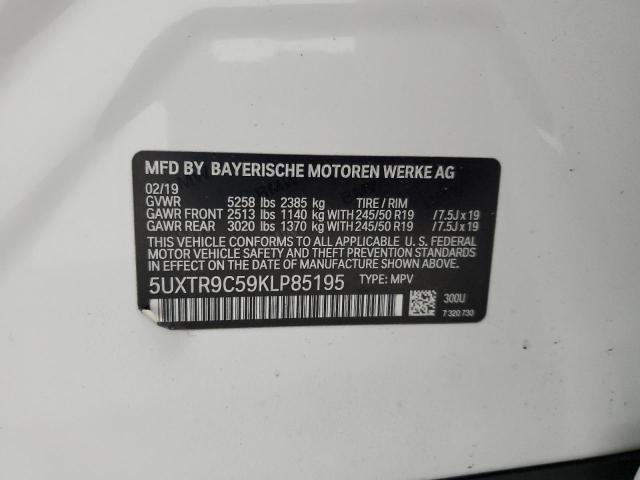 2019 BMW X3 xDrive30I VIN: 5UXTR9C59KLP85195 Lot: 58430674