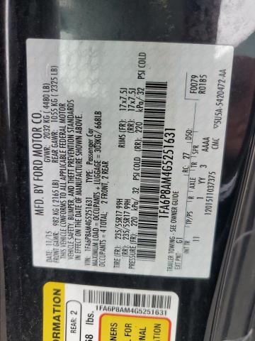 2016 Ford Mustang VIN: 1FA6P8AM4G5251631 Lot: 57746744