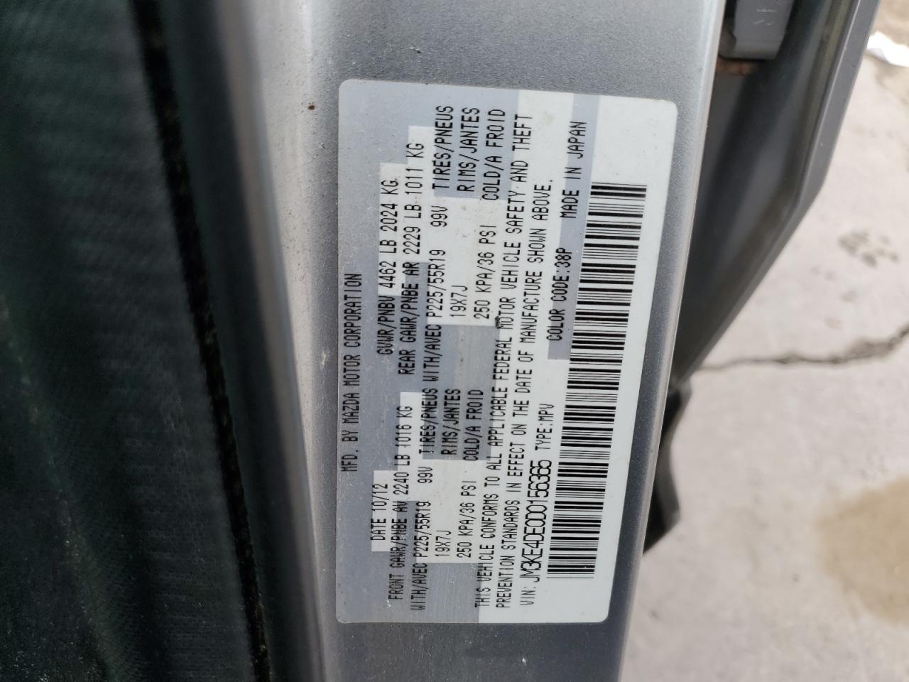 JM3KE4DE0D0156365 2013 Mazda Cx-5 Gt