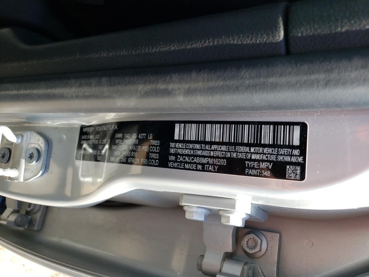 ZACNJCAB8MPM16203 2021 Jeep Renegade Sport