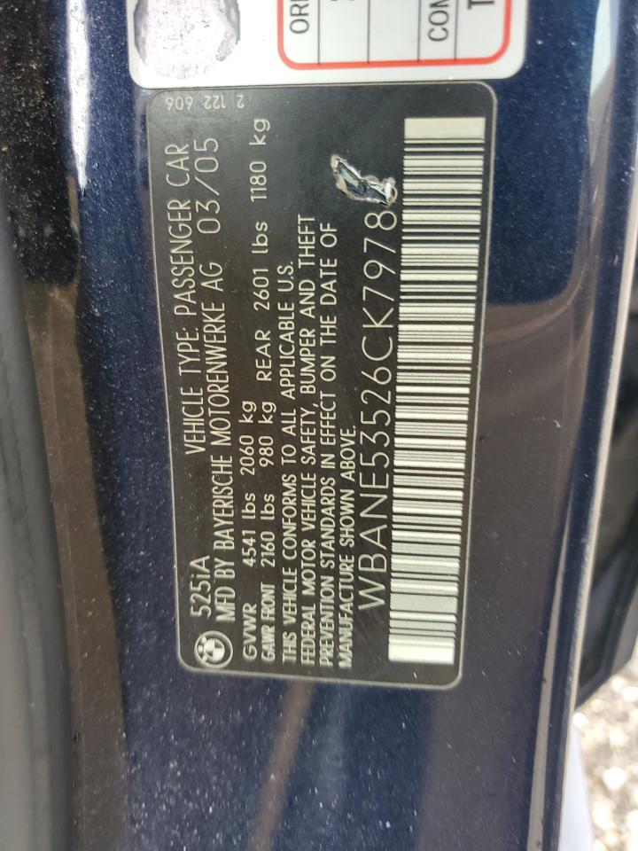 WBANE53526CK79788 2006 BMW 525 I