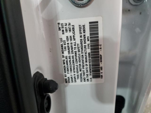 2019 Honda Cr-V Exl VIN: 7FARW2H81KE018365 Lot: 58712414