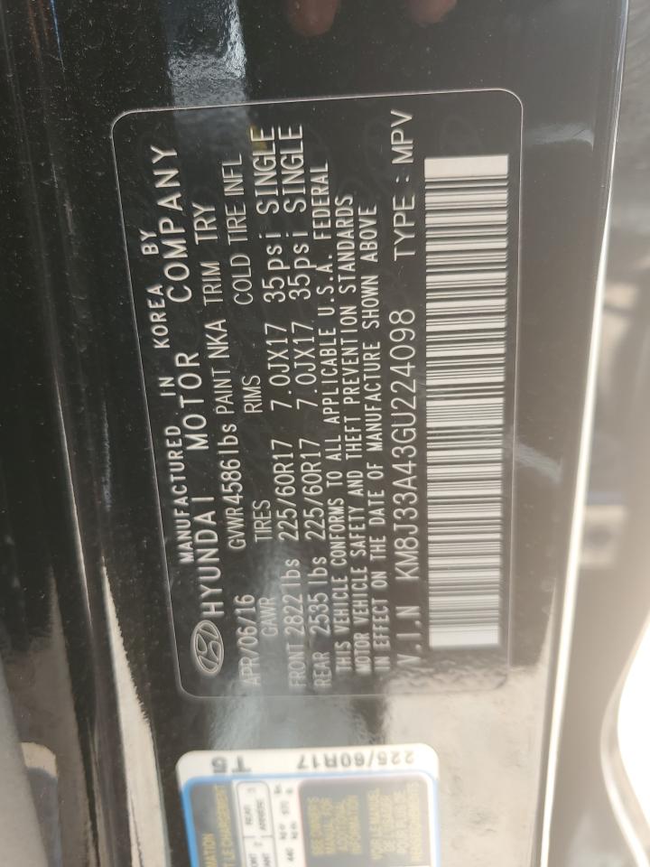 KM8J33A43GU224098 2016 Hyundai Tucson Limited