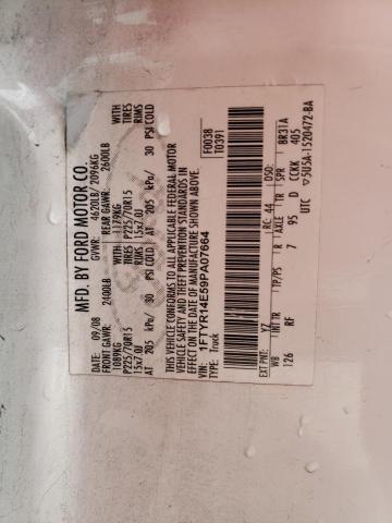 2009 Ford Ranger Super Cab VIN: 1FTYR14E59PA07664 Lot: 60100114