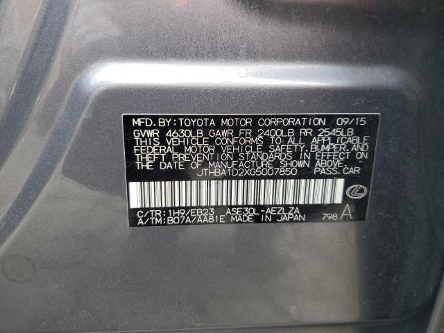 2016 Lexus Is 200T VIN: JTHBA1D2XG5007850 Lot: 57418314