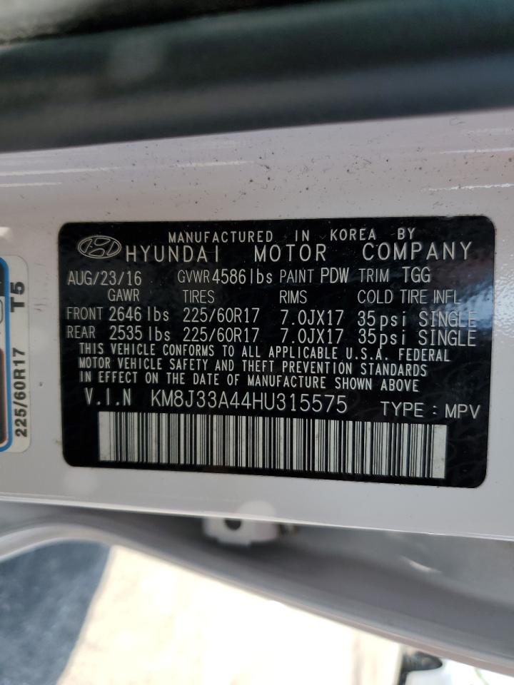 KM8J33A44HU315575 2017 Hyundai Tucson Limited