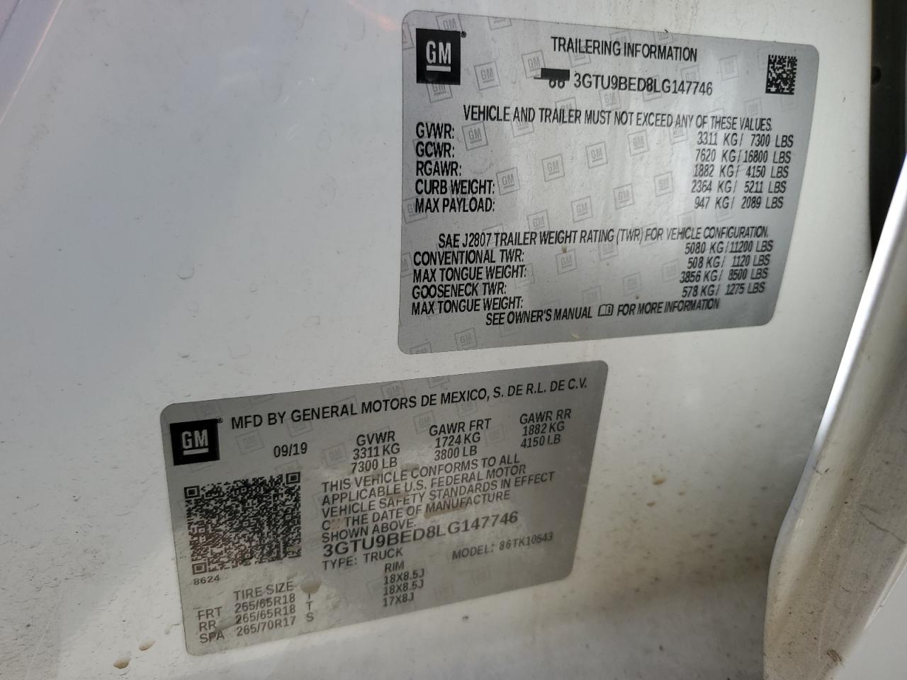 3GTU9BED8LG147746 2020 GMC Sierra K1500 Sle