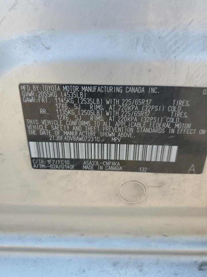 2T3BF4DV8AW072310 2010 Toyota Rav4