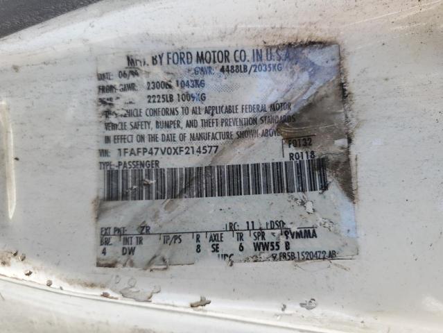 1999 Ford Mustang Cobra Svt VIN: 1FAFP47V0XF214577 Lot: 60815824