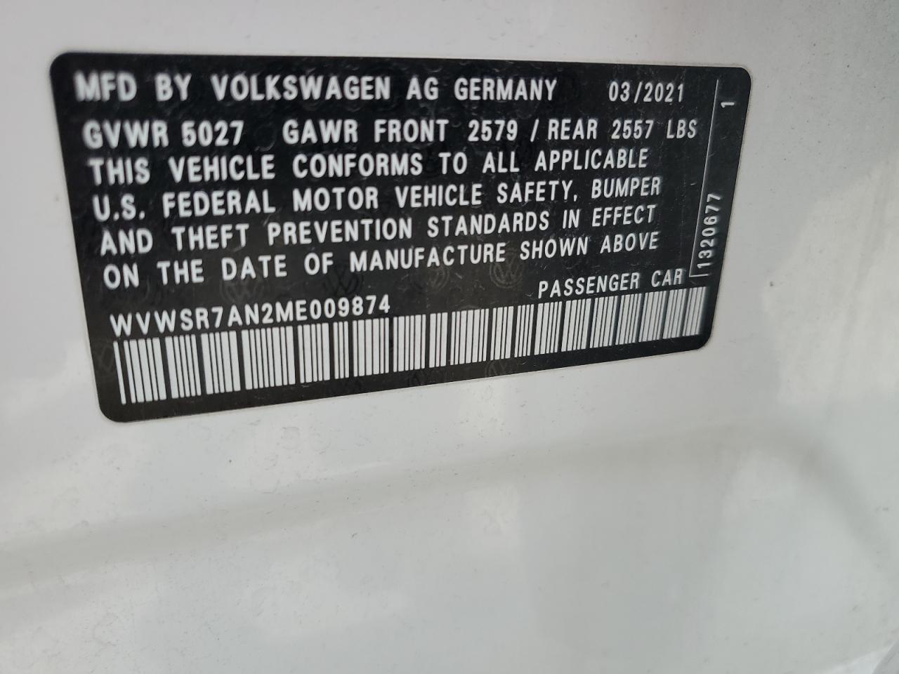 WVWSR7AN2ME009874 2021 Volkswagen Arteon Sel R-Line